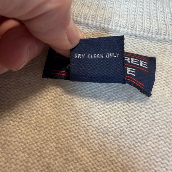 Roundtree & Yorke V-Neck Sweater Mens Size Large Beige 100% Cashmere Soft - Picture 4 of 7